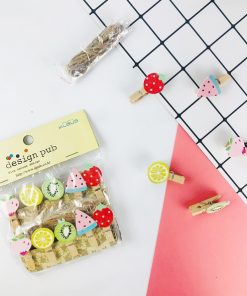 Bộ 10 kẹp gỗ hình trái cây