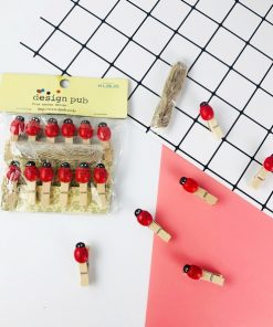 Bộ 12 kẹp gỗ hình bọ cánh cứng