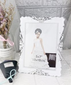 Khung ảnh để bàn hoa hồng mạ bạc