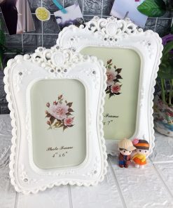 Khung ảnh để bàn hoa hồng tròn