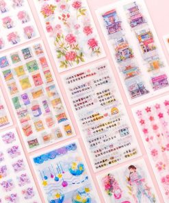 Bộ 6 sticker mờ phong cách cổ trang