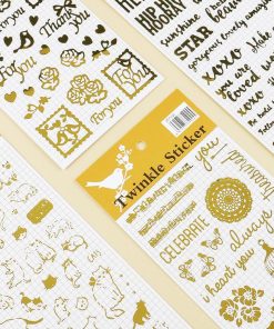 Sticker nhũ vàng trang trí sổ tay, Album